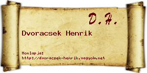 Dvoracsek Henrik névjegykártya
